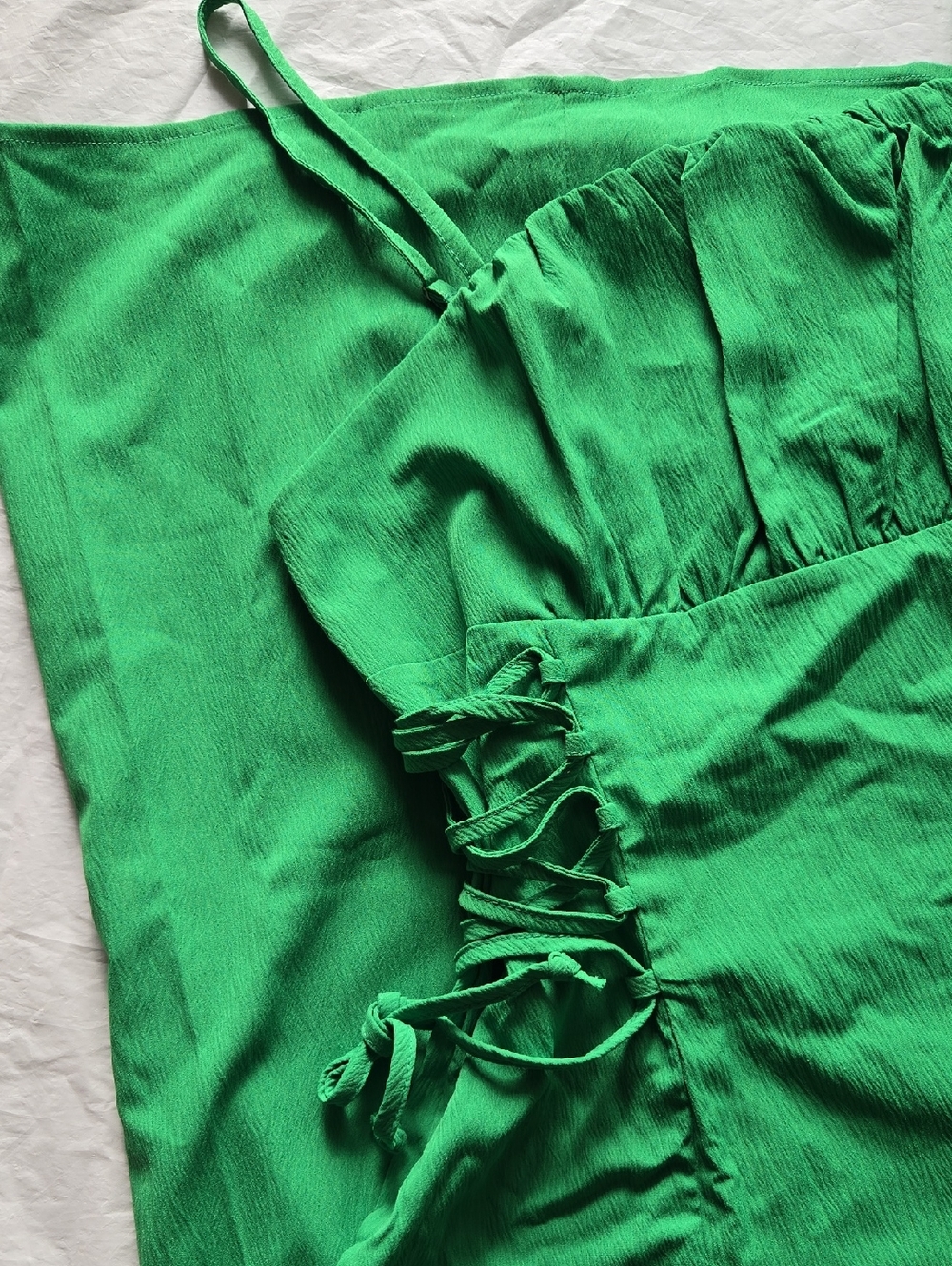 Kelly Green Fashion Nova Lace-Up Midi Dress - Picture 5 of 8